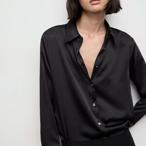 *NWT* Mango Satin Finish Flowy Shirt